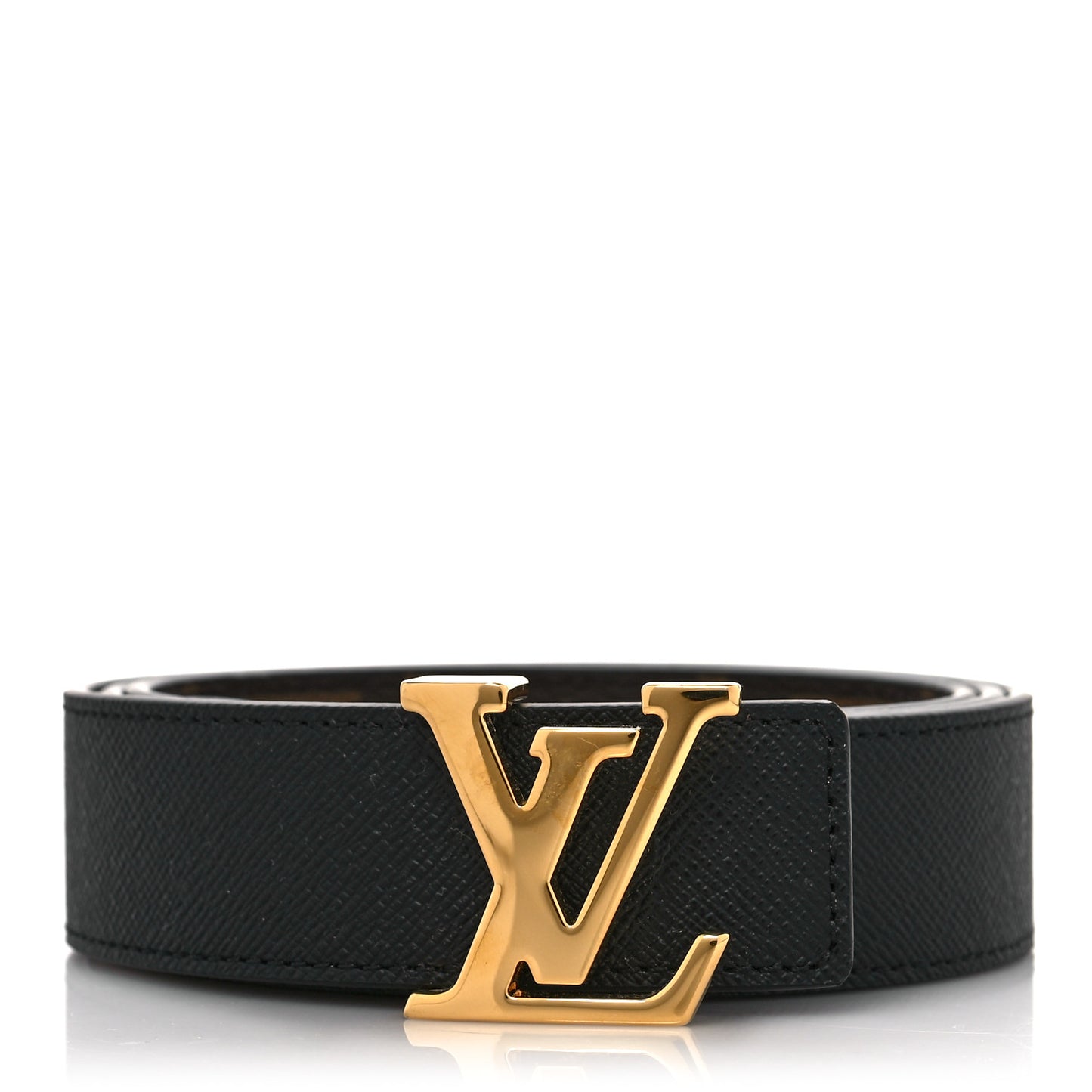 Calfskin Monogram 30mm LV Initiales Reversible Belt 90 36 Black
