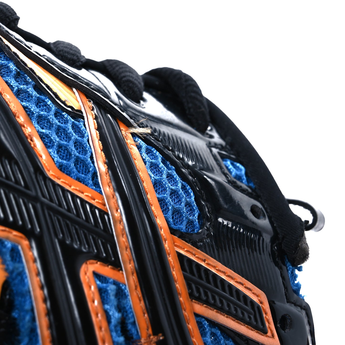 Mesh Rubber Bi-Color Mens Runner Sneakers 12 Blue Orange Black White