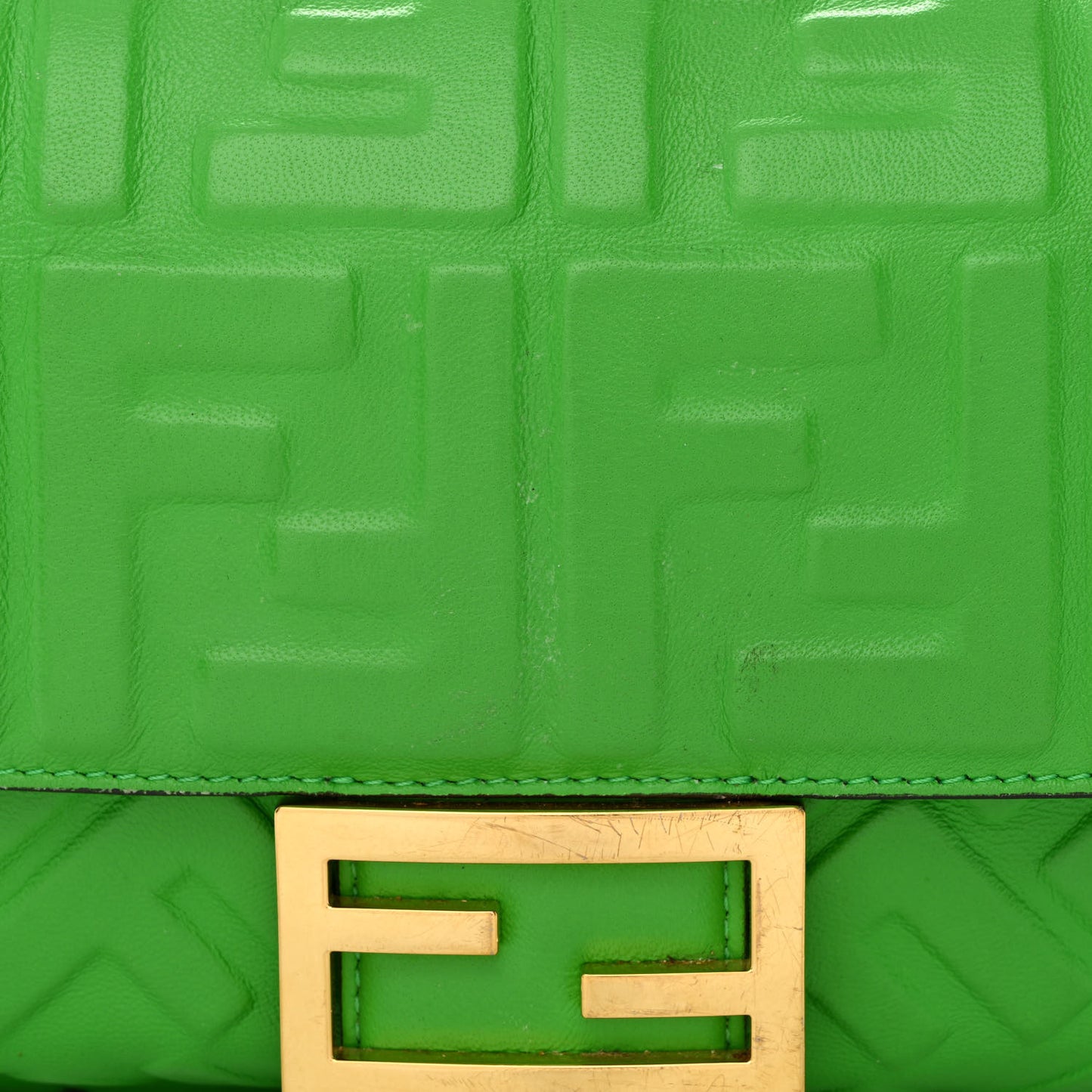 Nappa FF 1974 Embossed Baguette Tomatillo