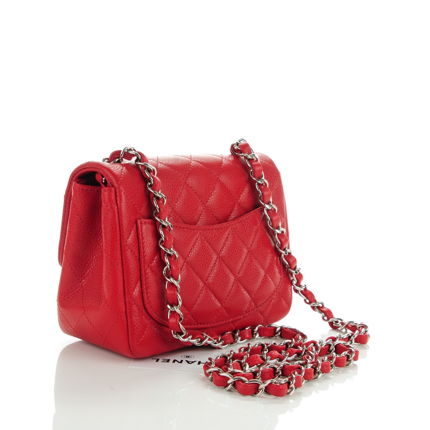 Chanel Caviar Quilted Mini Square Flap Red 3 of 8
