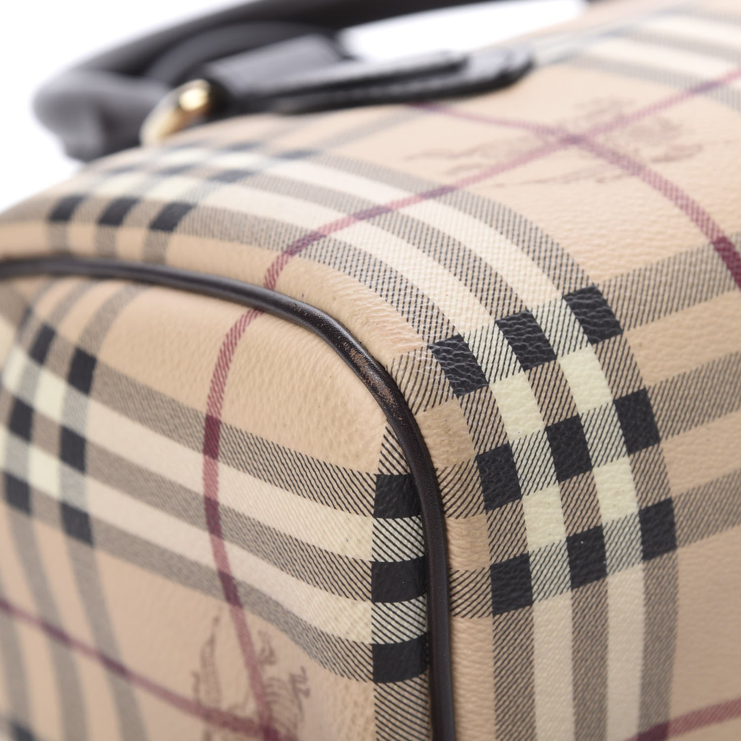 Burberry Haymarket Check Small Chester Bowling Bag Chocolate 8 of 16