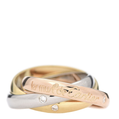 Cartier 18K Pink Yellow White Gold Diamond Classic Les Must De Trinity Ring 49 4.75 1 of 5