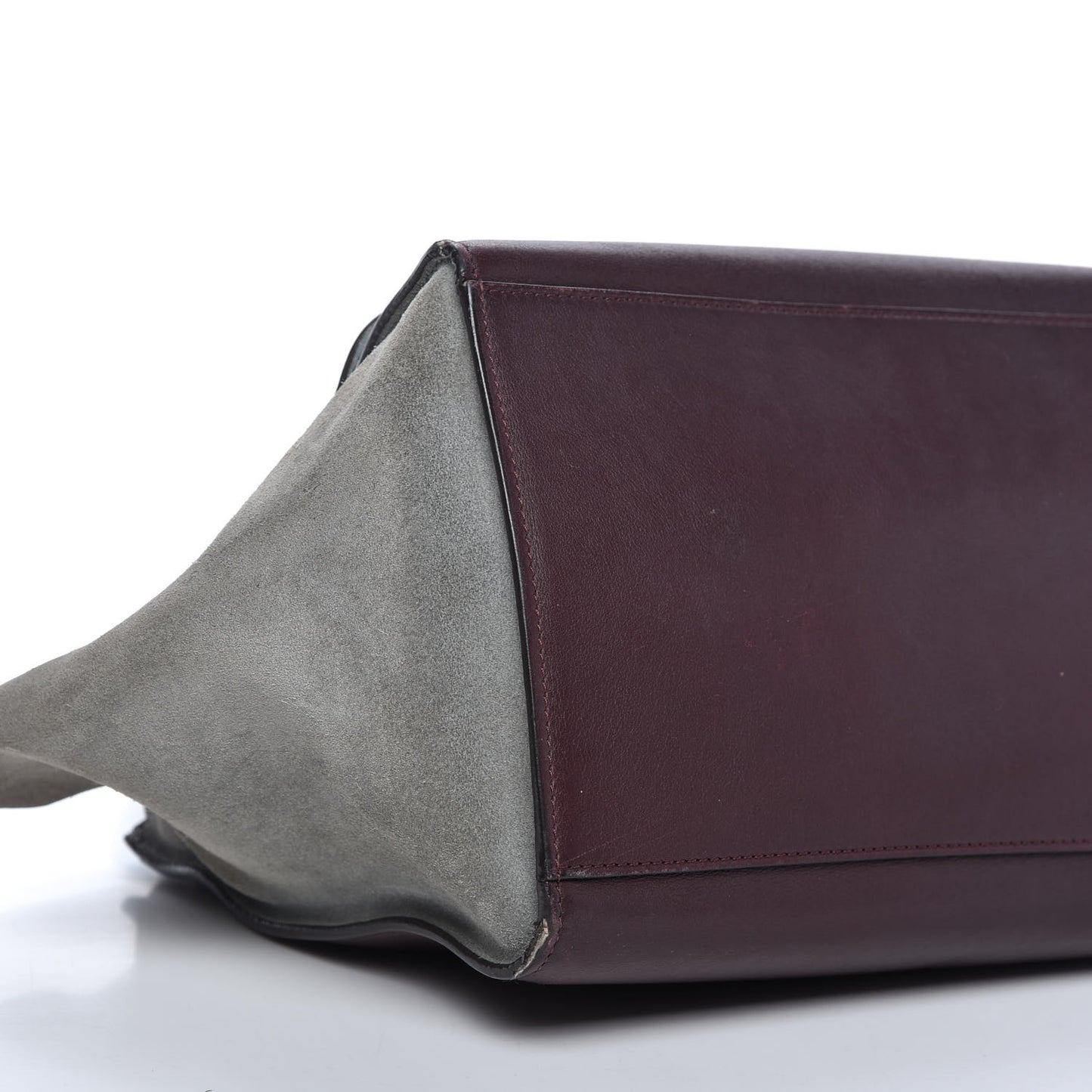 Smooth Calfskin Suede Medium Tri-Color Trapeze Dark Grey