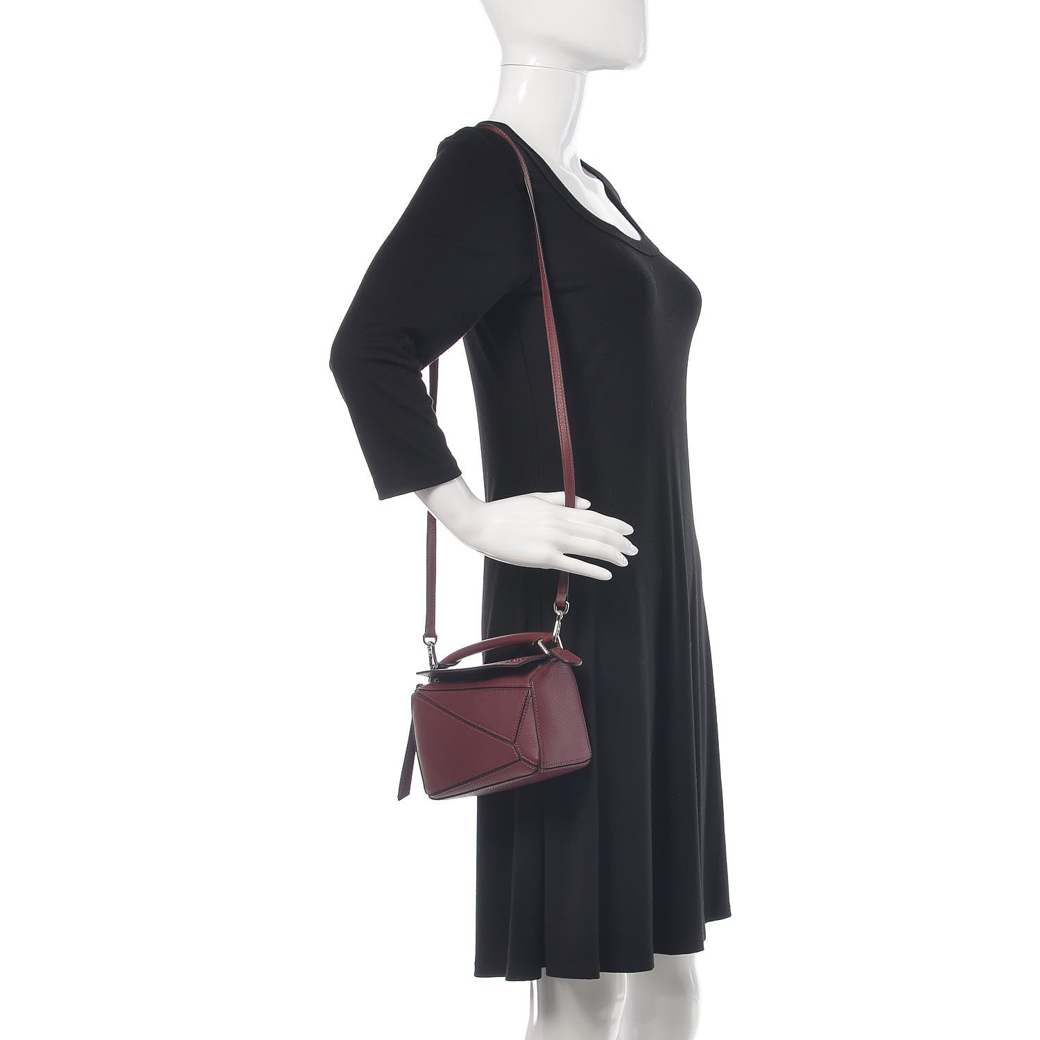 Loewe Calfskin Mini Puzzle Bag Wine 2 of 10