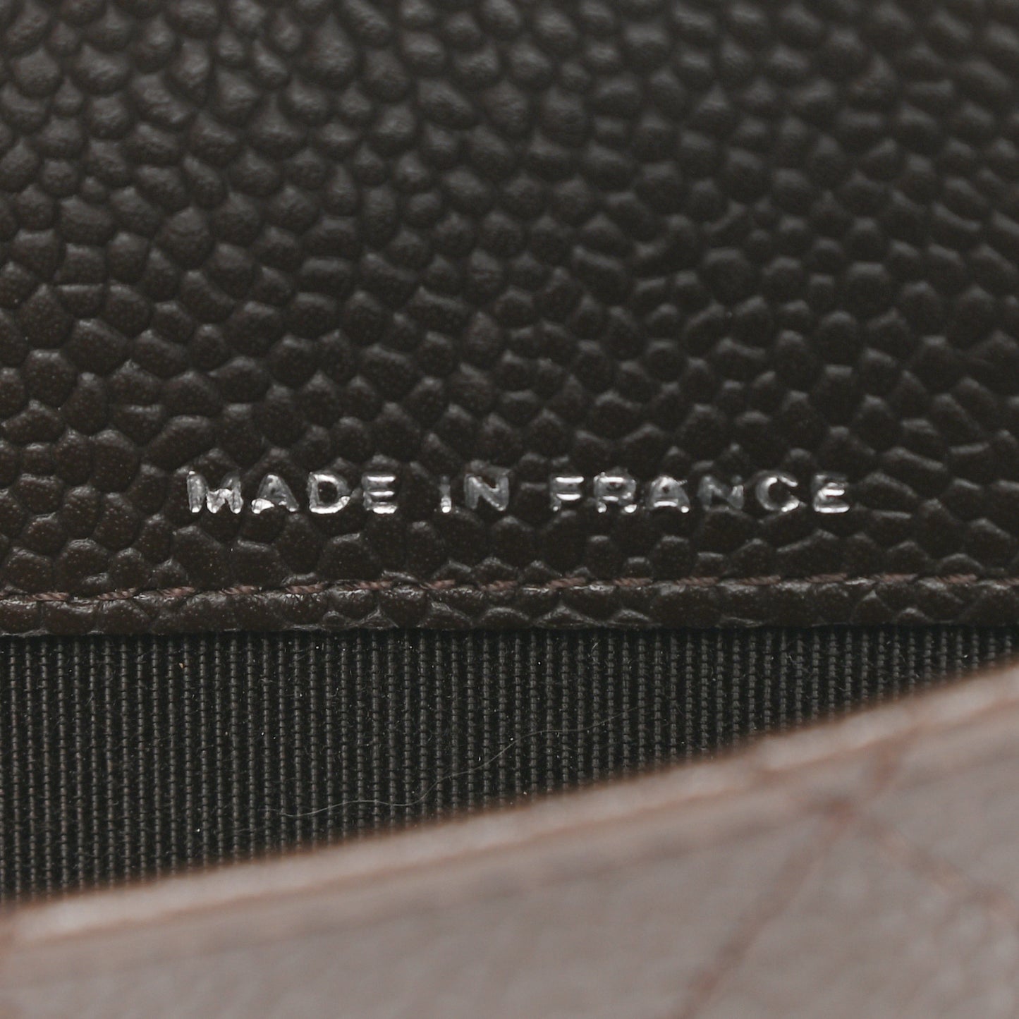 Caviar Quilted Small Flap Wallet Brown