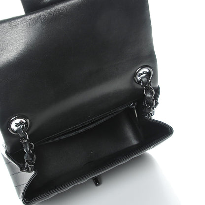 Chanel Lambskin Chevron Quilted Mini Square Flap So Black 5 of 8