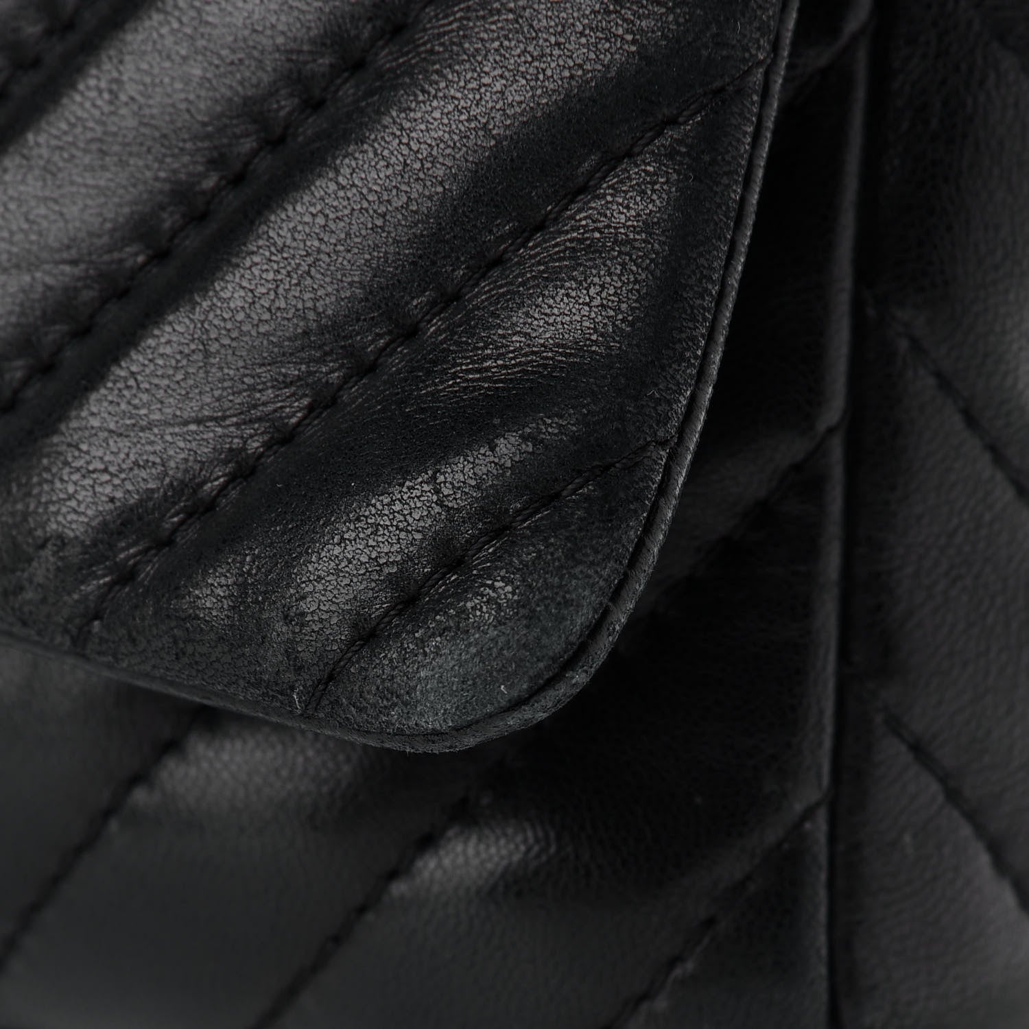 Chanel Lambskin Chevron Quilted Maxi Single Flap Black 11 of 13