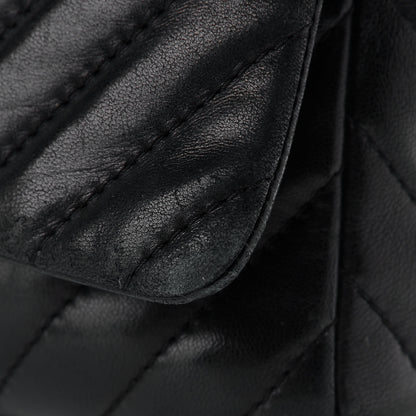 Chanel Lambskin Chevron Quilted Maxi Single Flap Black 11 of 13