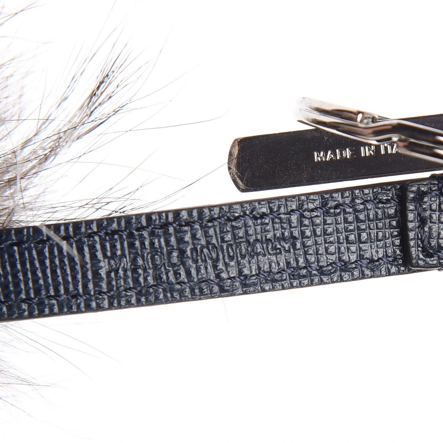 Silver Fox Fur Vitello Elite Monster Bag Bug Cube Charm Multicolor