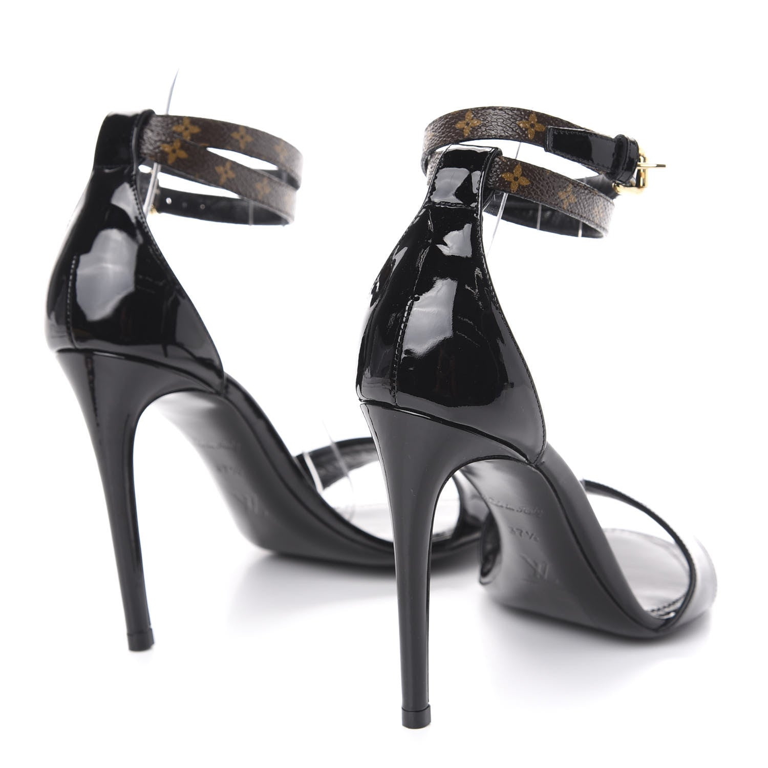 Louis Vuitton Patent Monogram Call Back Sandals 37.5 Black 4 of 9