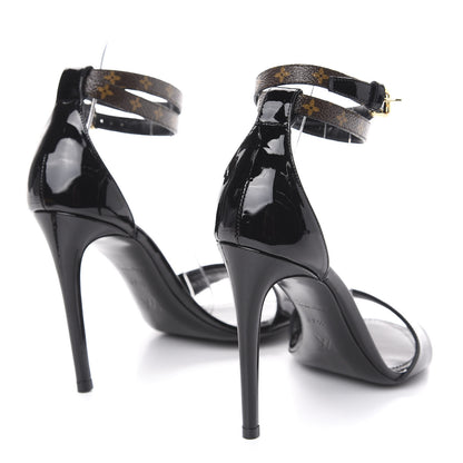 Louis Vuitton Patent Monogram Call Back Sandals 37.5 Black 4 of 9