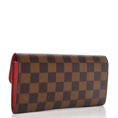 Louis Vuitton Damier Ebene Emilie Wallet Red 3 of 7