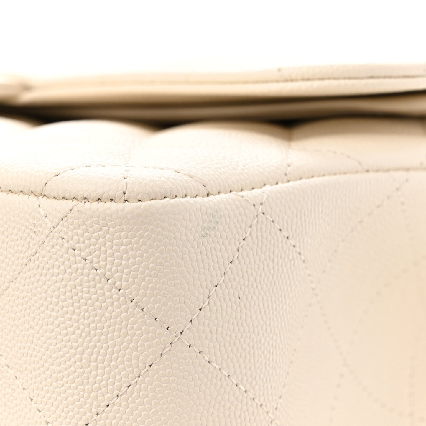 Caviar Quilted Jumbo Double Flap White