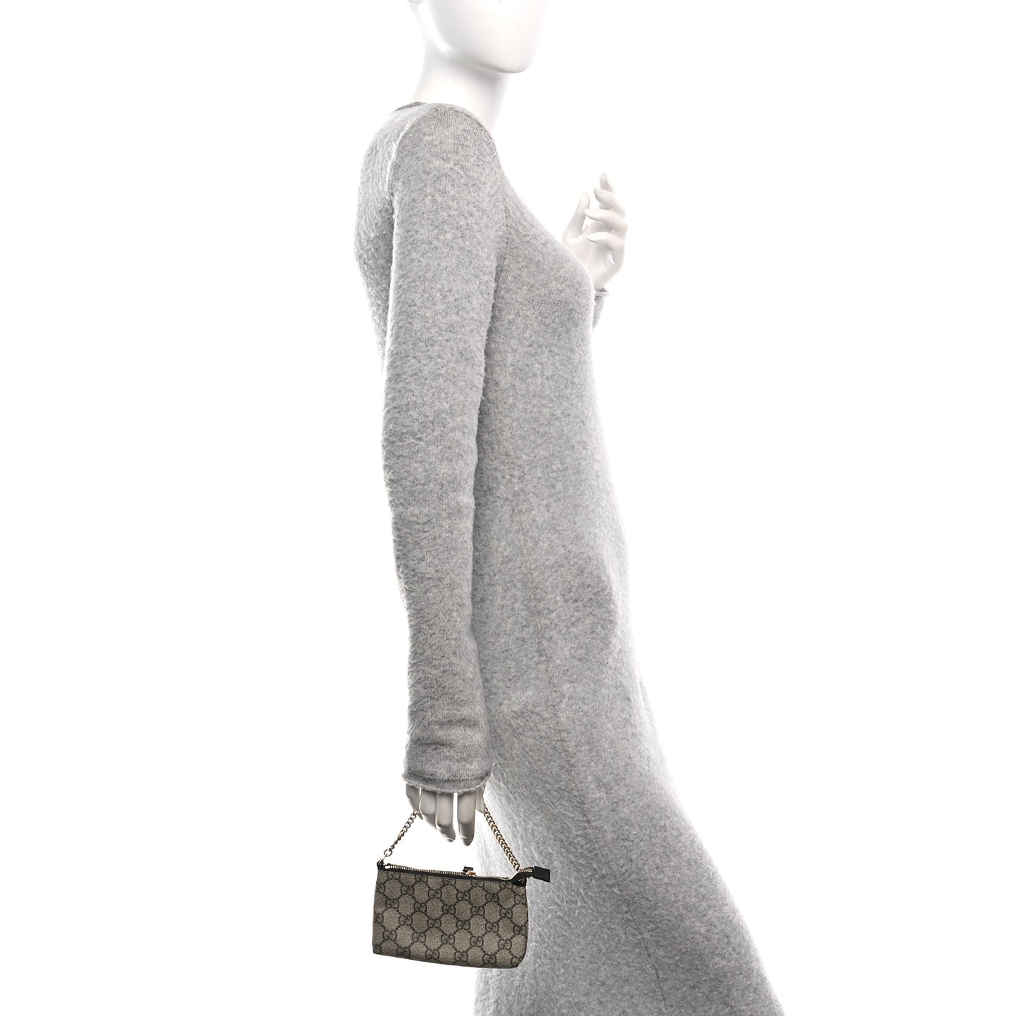 GG Supreme Monogram Mini Chain Bag Beige Black