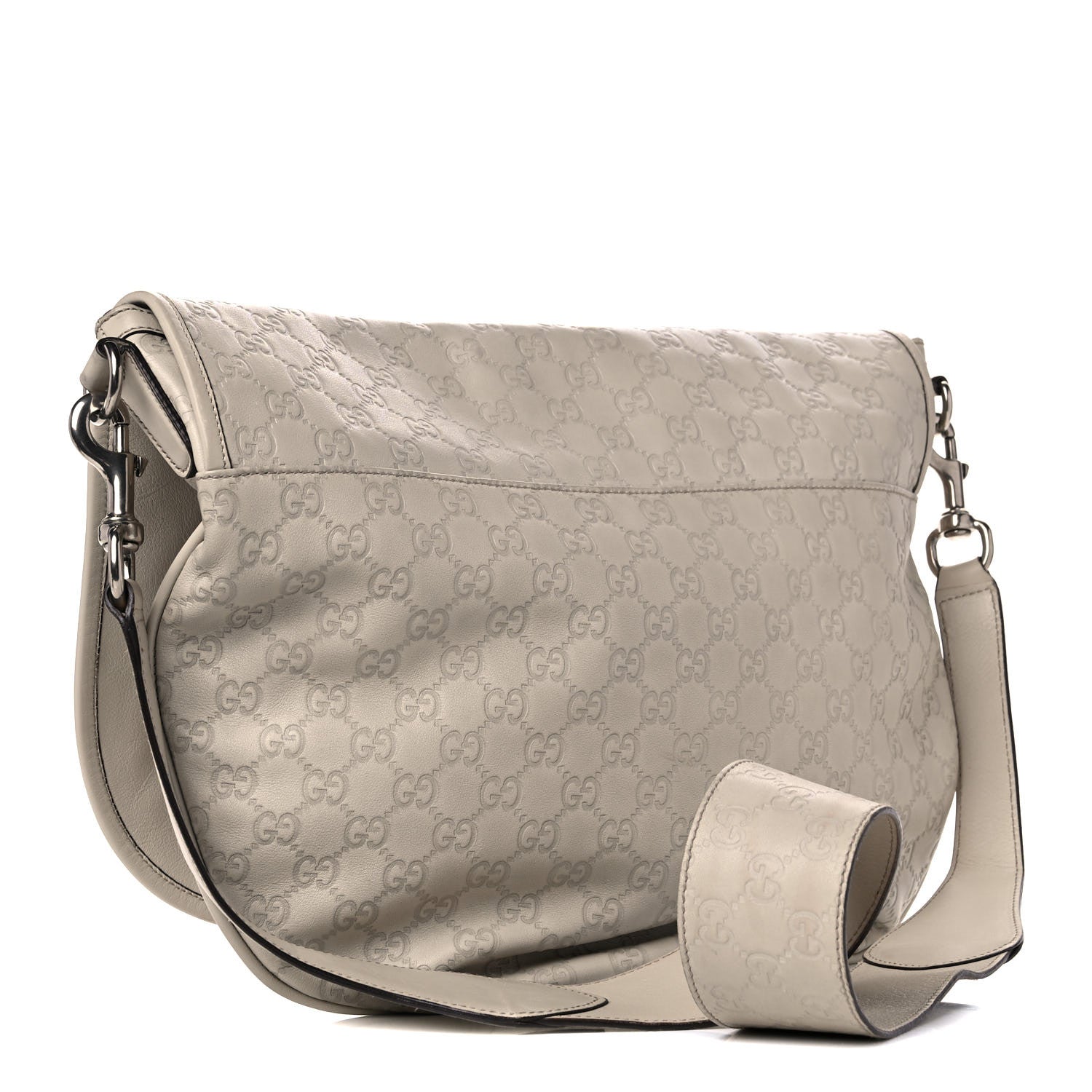 Gucci Guccissima Flap Messenger Bag Ivory 3 of 23