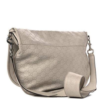Gucci Guccissima Flap Messenger Bag Ivory 3 of 23