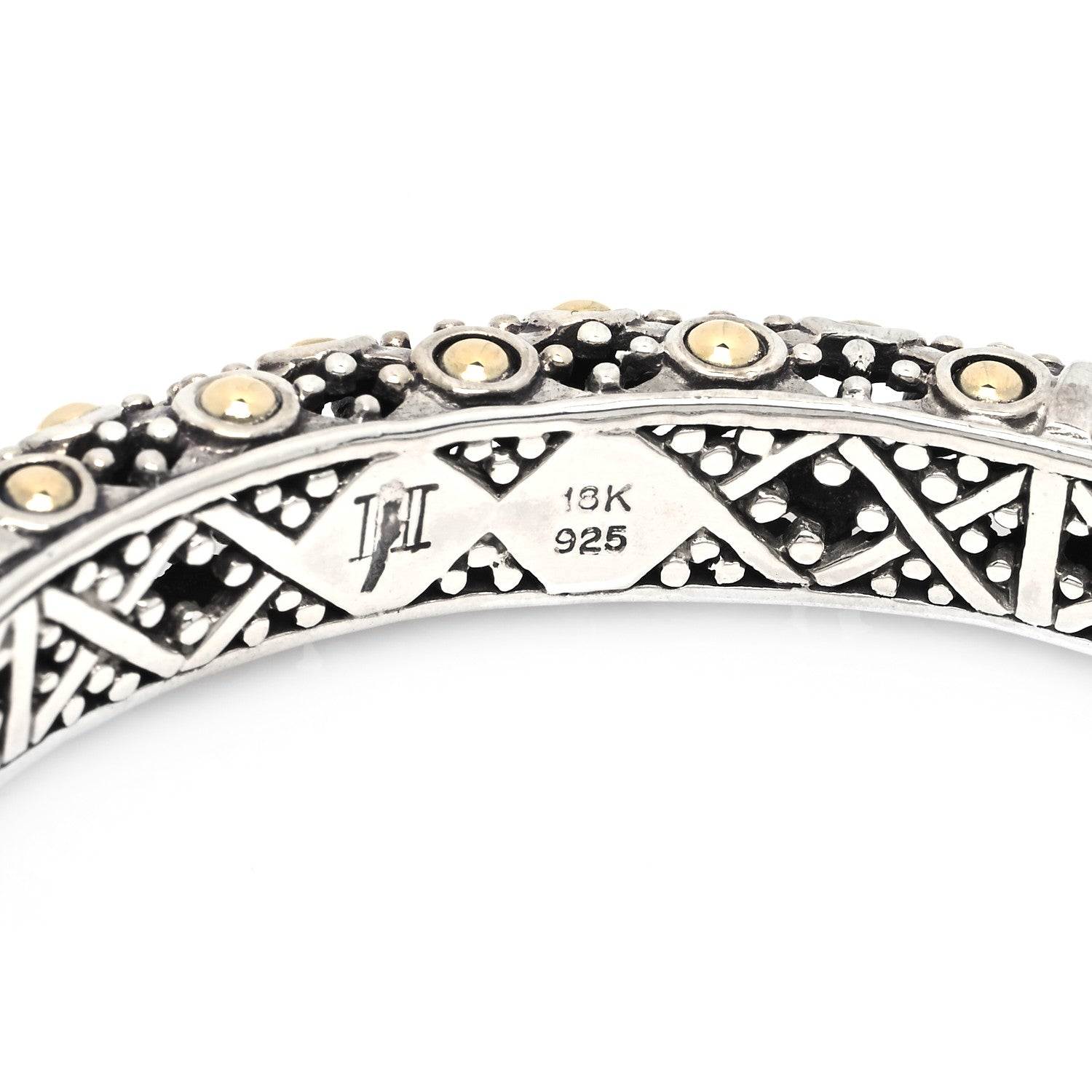 John Hardy Sterling Silver 18K Yellow Gold Jaisalmer Bangle Bracelet 5 of 5