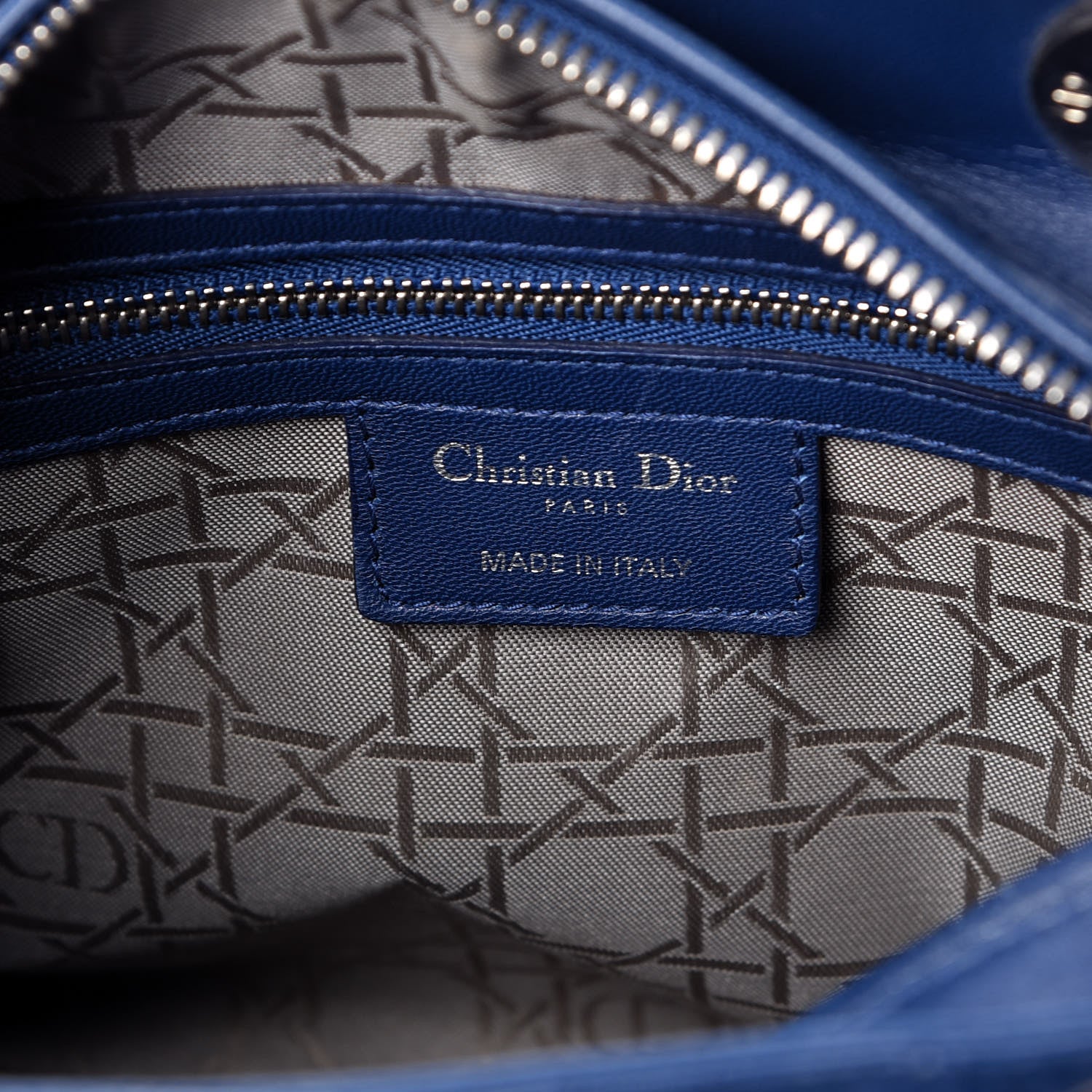Christian Dior Lambskin Cannage Medium Lady Dior Navy 7 of 12