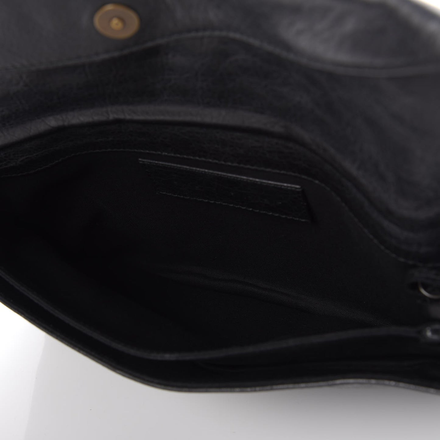 Agneau Classic Hardware Envelope Clutch Black