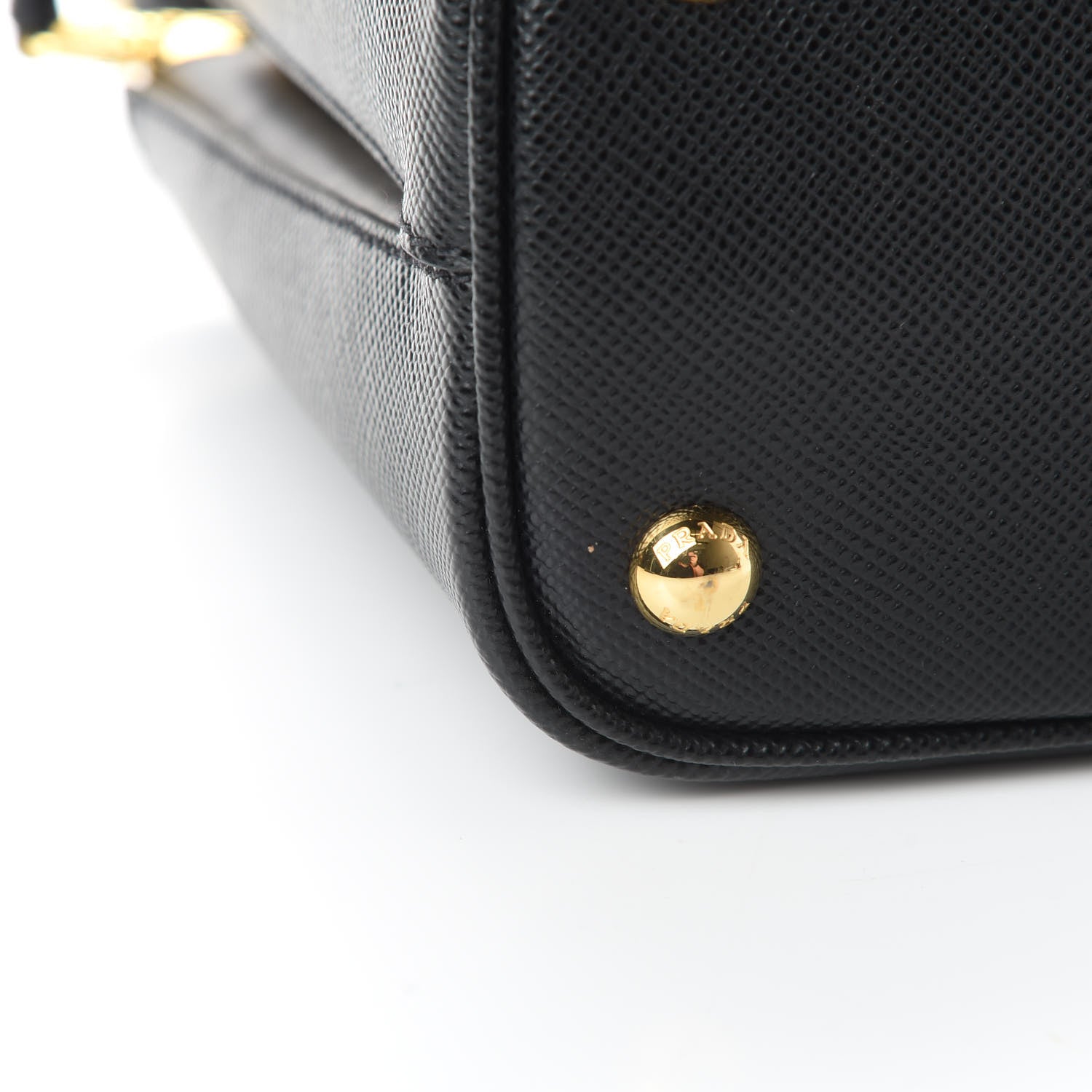 Prada Saffiano Cuir Small Panier Bucket Bag Black Fuoco 12 of 12