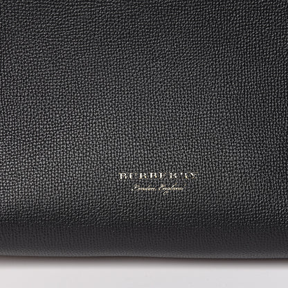 Burberry Grainy Calfskin House Check Two Tone Medium Banner Tote Black Brown 10 of 10