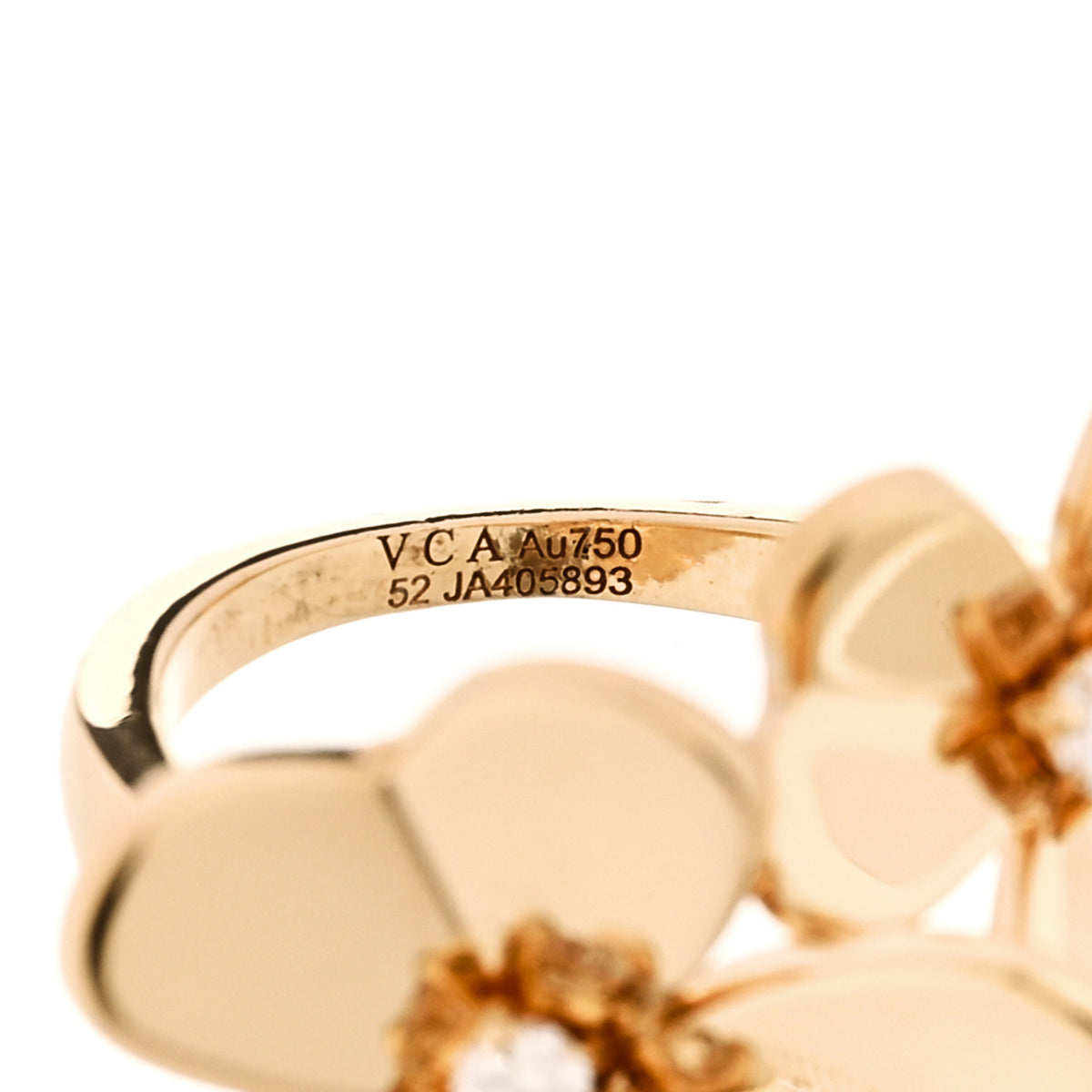 Van Cleef & Arpels 18K Yellow Gold Diamond Frivole Between The Finger Ring 54 7 4 of 5