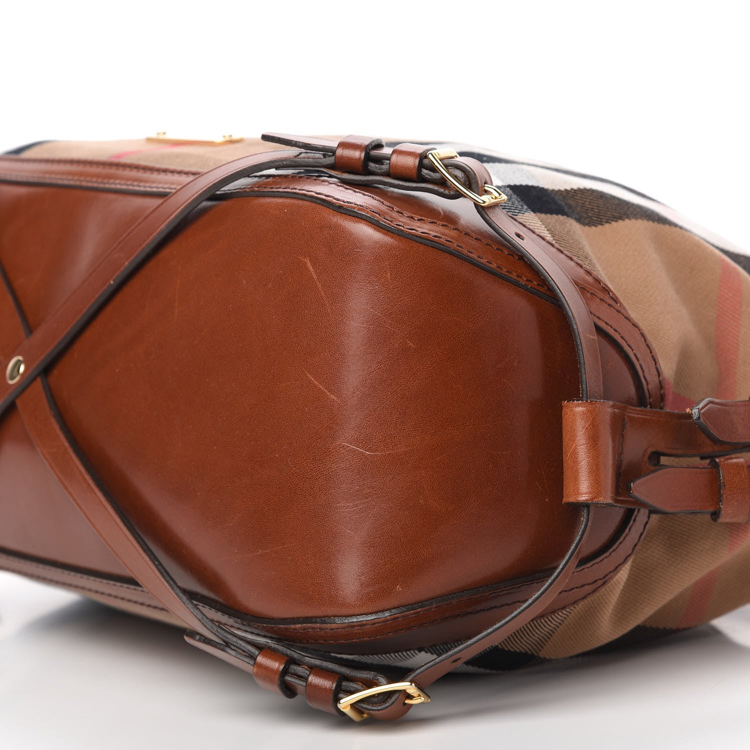 Burberry House Check Bridle Calfskin Small Ledbury Hobo Dark Tan 7 of 12