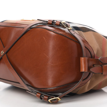 Burberry House Check Bridle Calfskin Small Ledbury Hobo Dark Tan 7 of 12