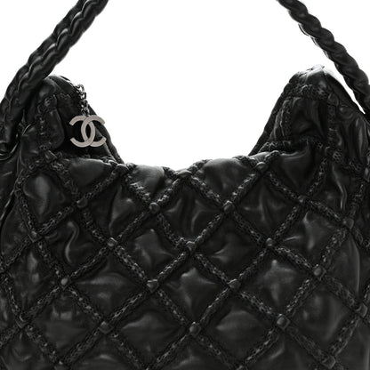 Chanel Quilted Lambskin Hidden Chain Hobo Black 8 of 10