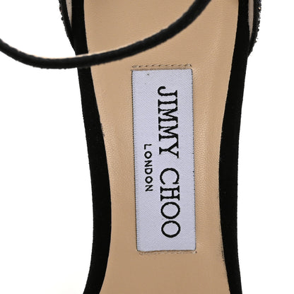 Jimmy Choo Glitzy Glitter Misty 100 Sandals 37 Twilight Black 7 of 9