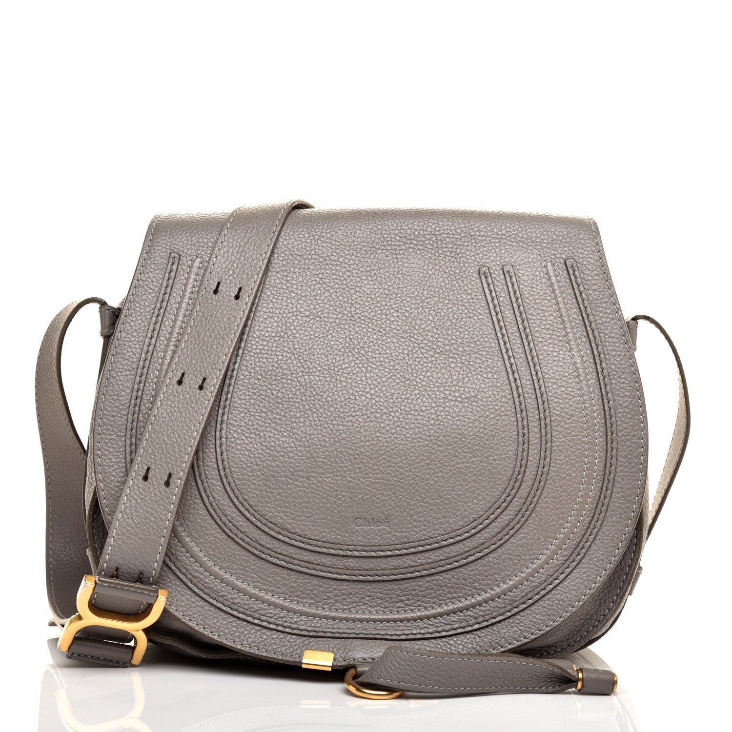 Chloe Calfskin Medium Marcie Round Crossbody Bag Cashmere Grey 1 of 11