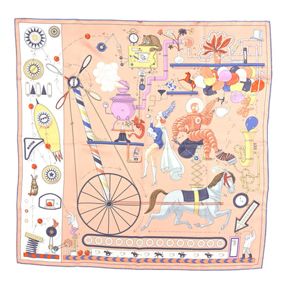 Hermes Silk Tea For Two Scarf 90 Rose Poudre White Bleu 1 of 5