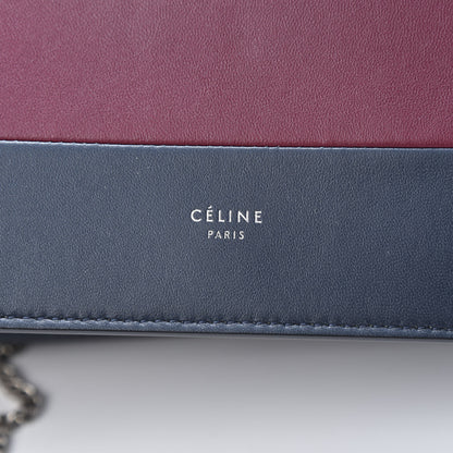 Celine Smooth Lambskin Frame Evening Chain Clutch Steel Blue Plum 6 of 10