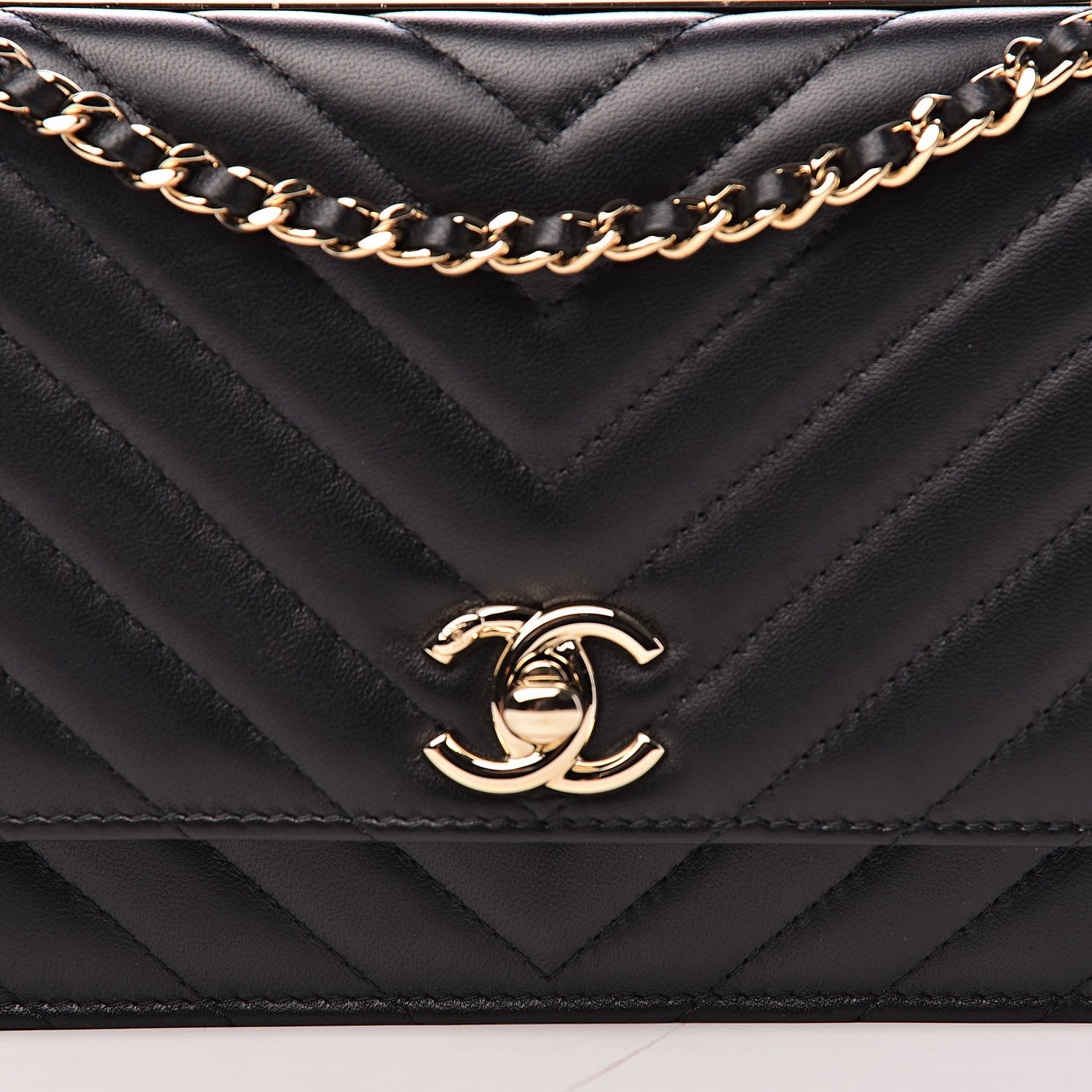 Chanel Lambskin Quilted Trendy CC Wallet On Chain WOC Black 12 of 13