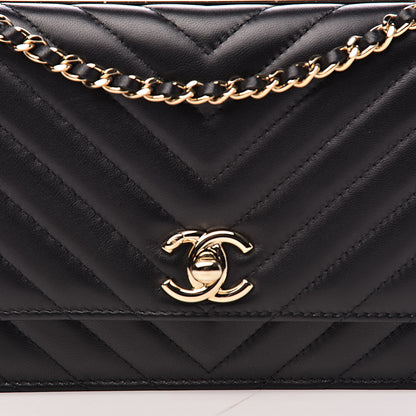 Chanel Lambskin Quilted Trendy CC Wallet On Chain WOC Black 12 of 13