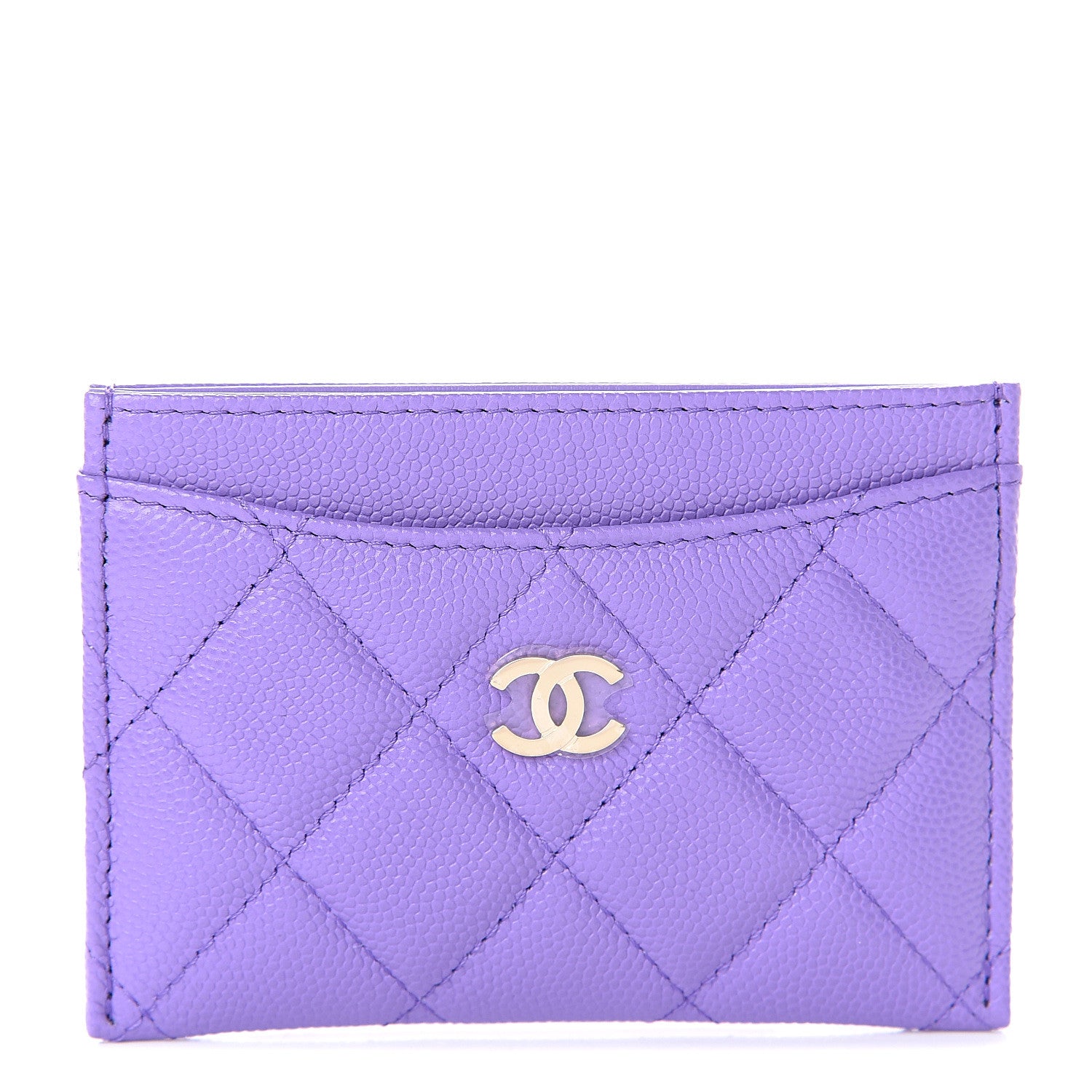 Chanel Caviar Quilted Card Holder Purple 1 of 7