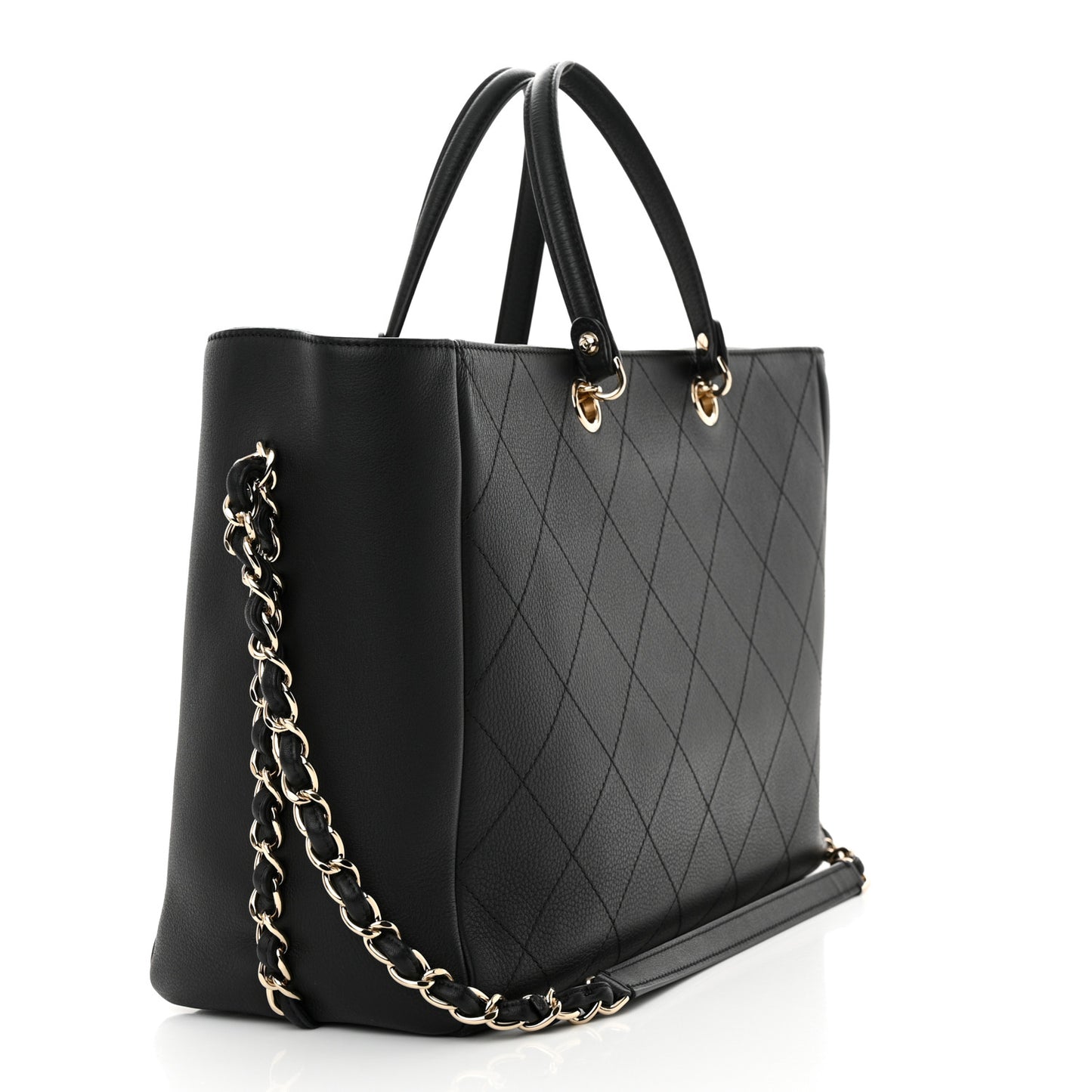 Bullskin Stitched Medium Shopping Bag Black