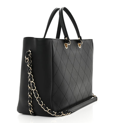 Chanel Bullskin Stitched Medium Shopping Bag Black 3 of 11