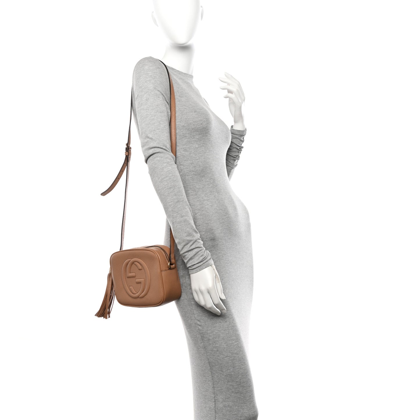 Pebbled Calfskin Small Soho Disco Bag Camelia