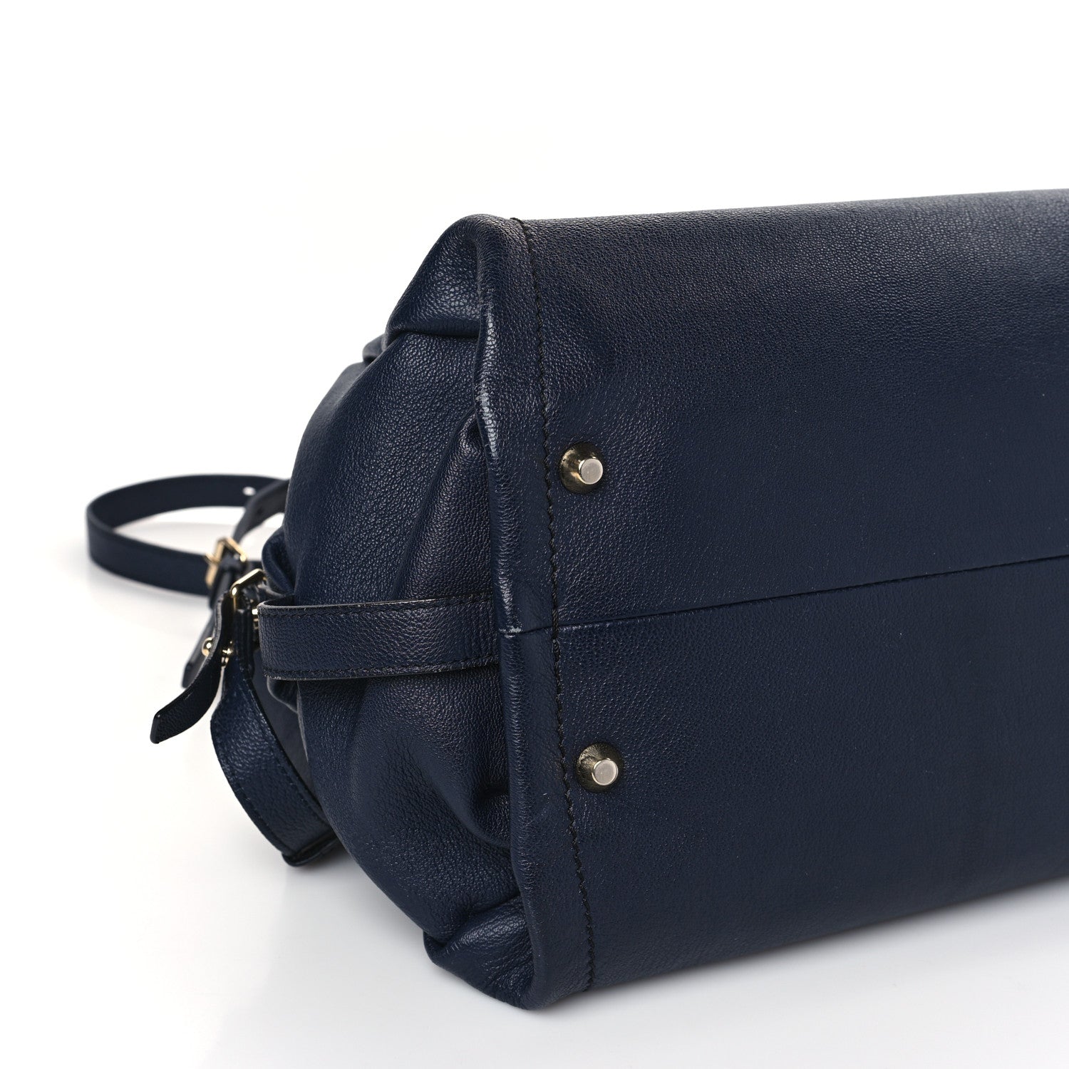 Lanvin Goatskin Trilogy Bowling Bag Navy 7 of 13