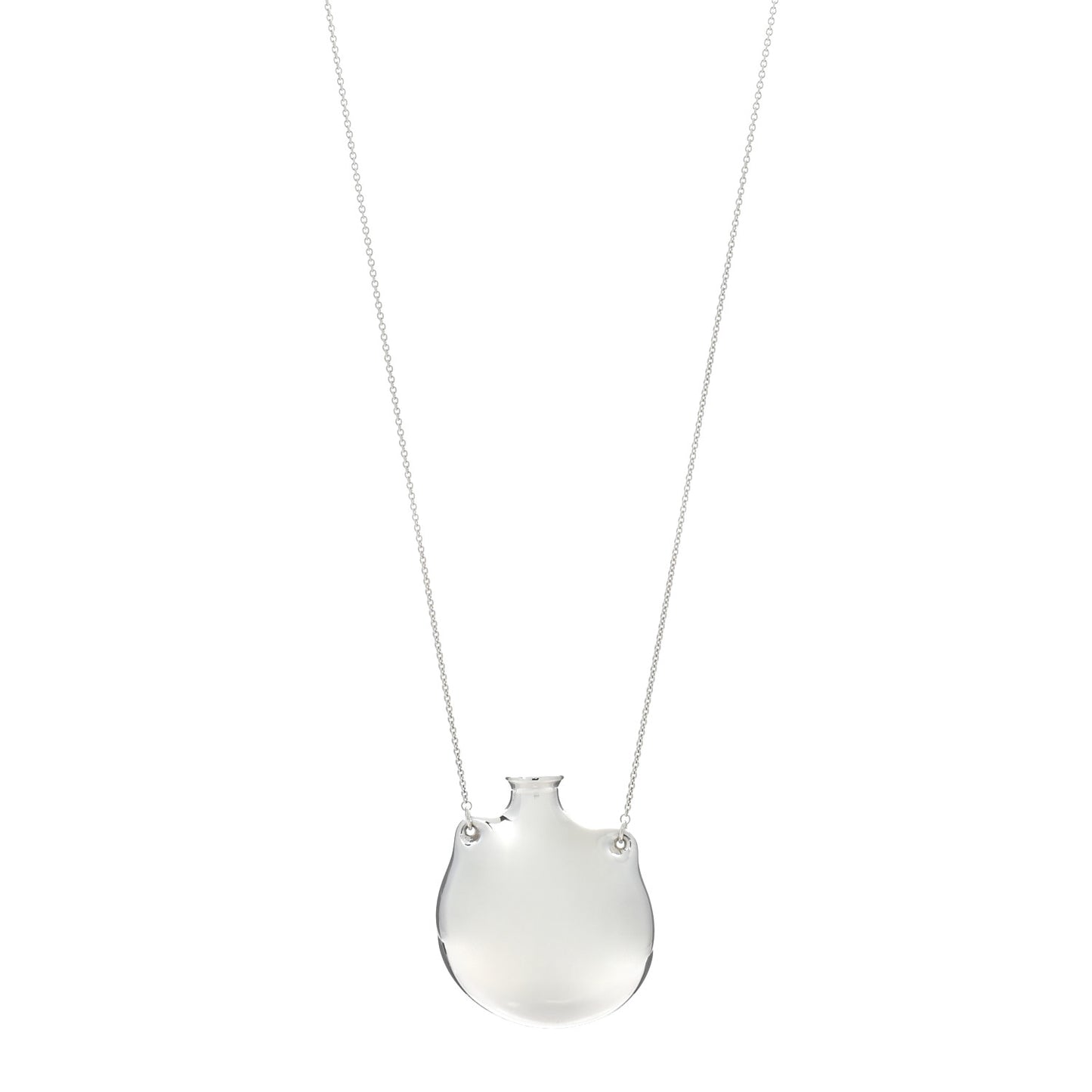 Sterling Silver Large Elsa Peretti Open Bottle Pendant Necklace