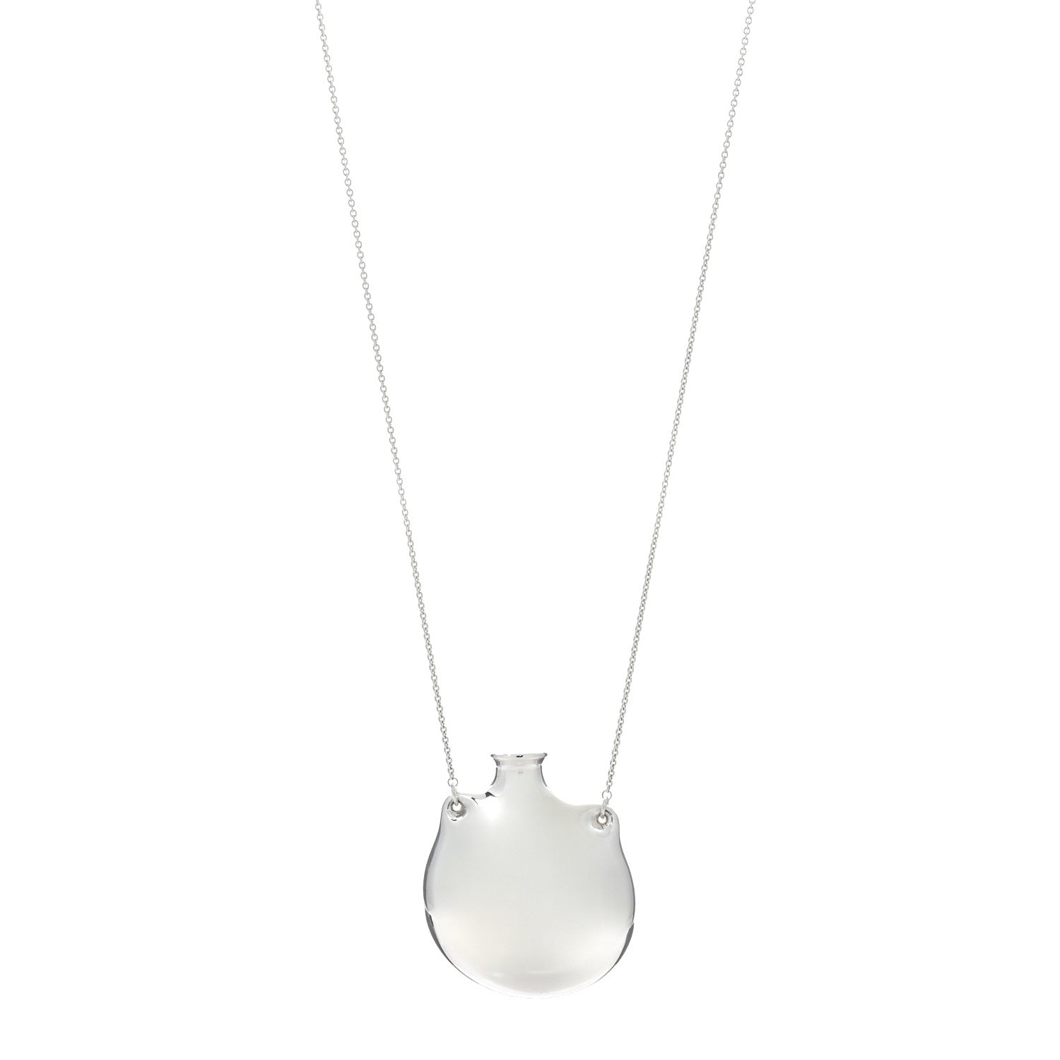 Tiffany Sterling Silver Large Elsa Peretti Open Bottle Pendant Necklace 1 of 4