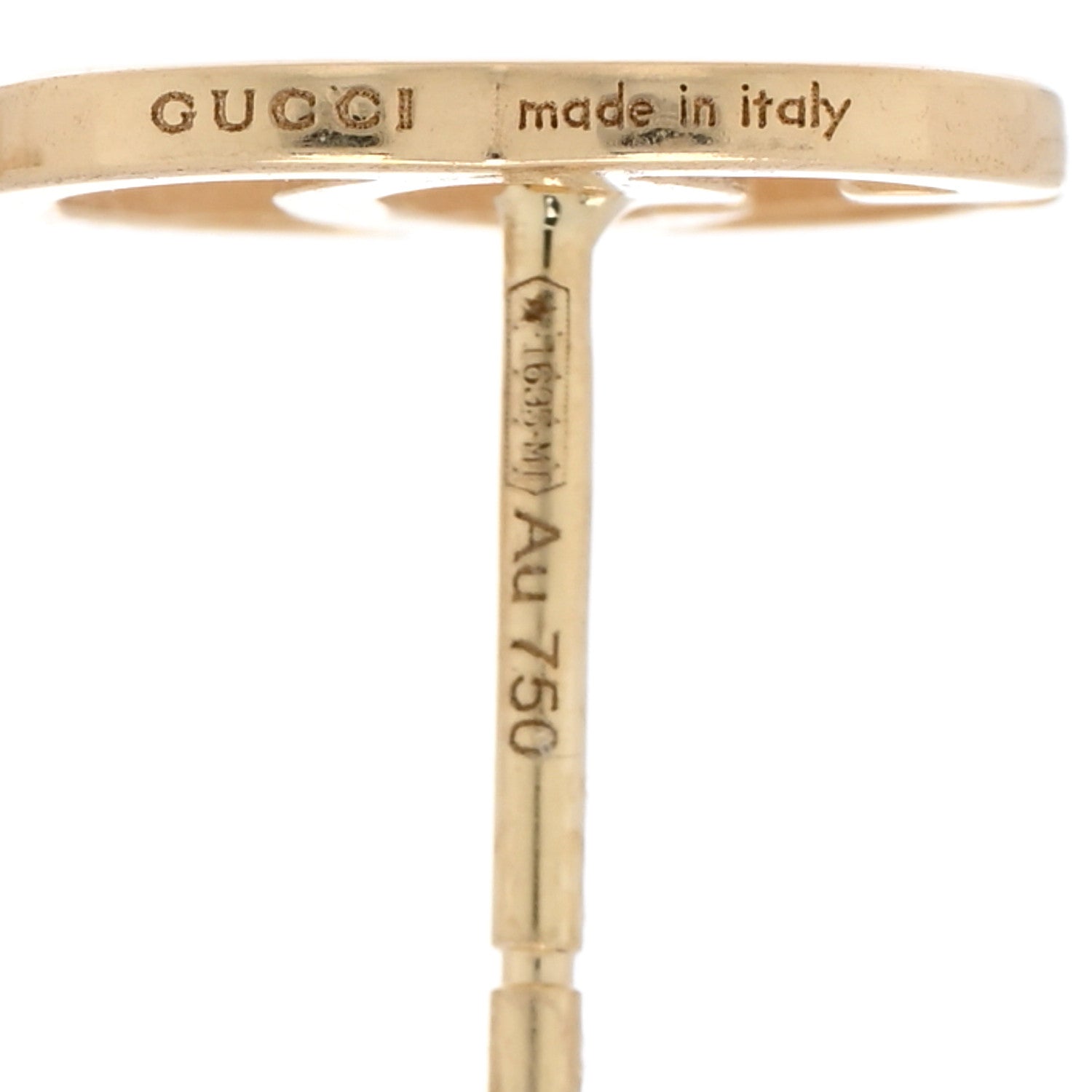 Gucci 18K Yellow Gold Running G Stud Earrings 4 of 5