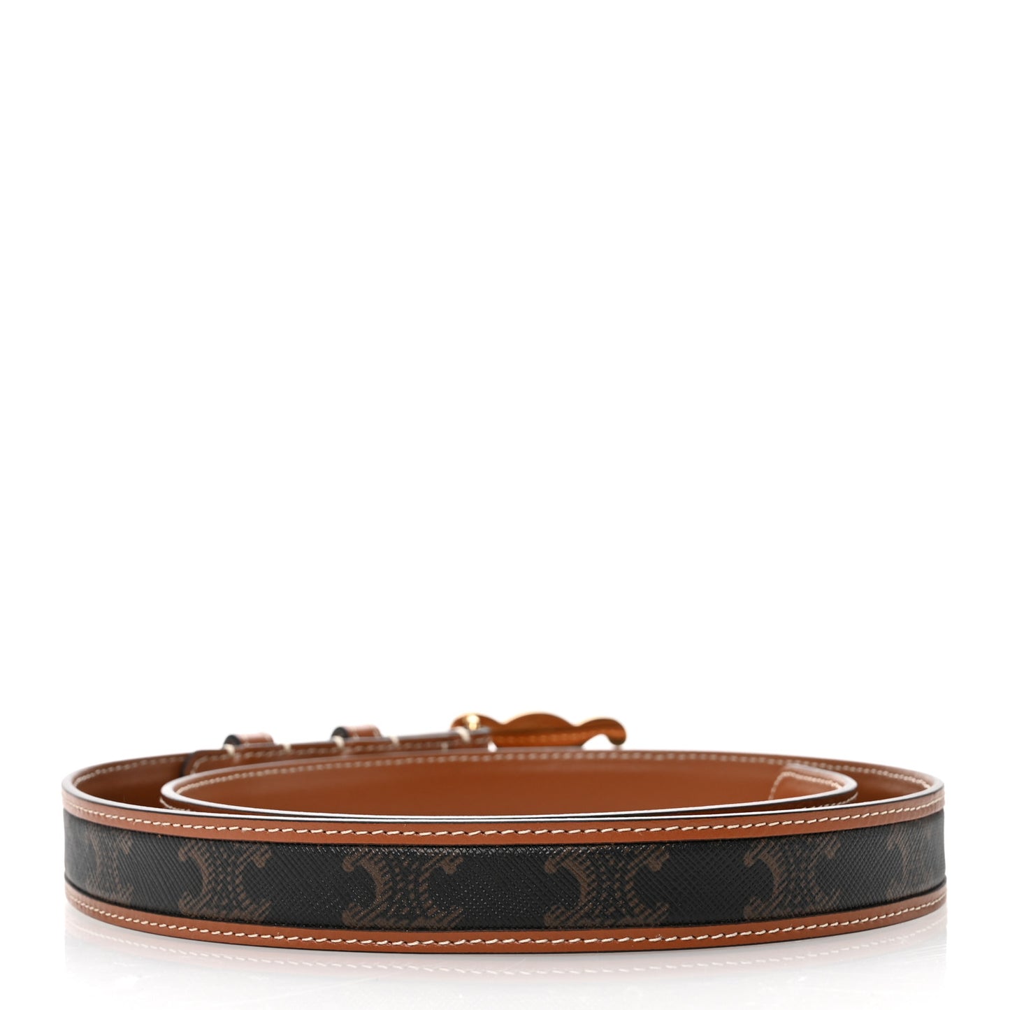 Canvas Calfskin Medium 25mm Triomphe Belt 85 34 Tan