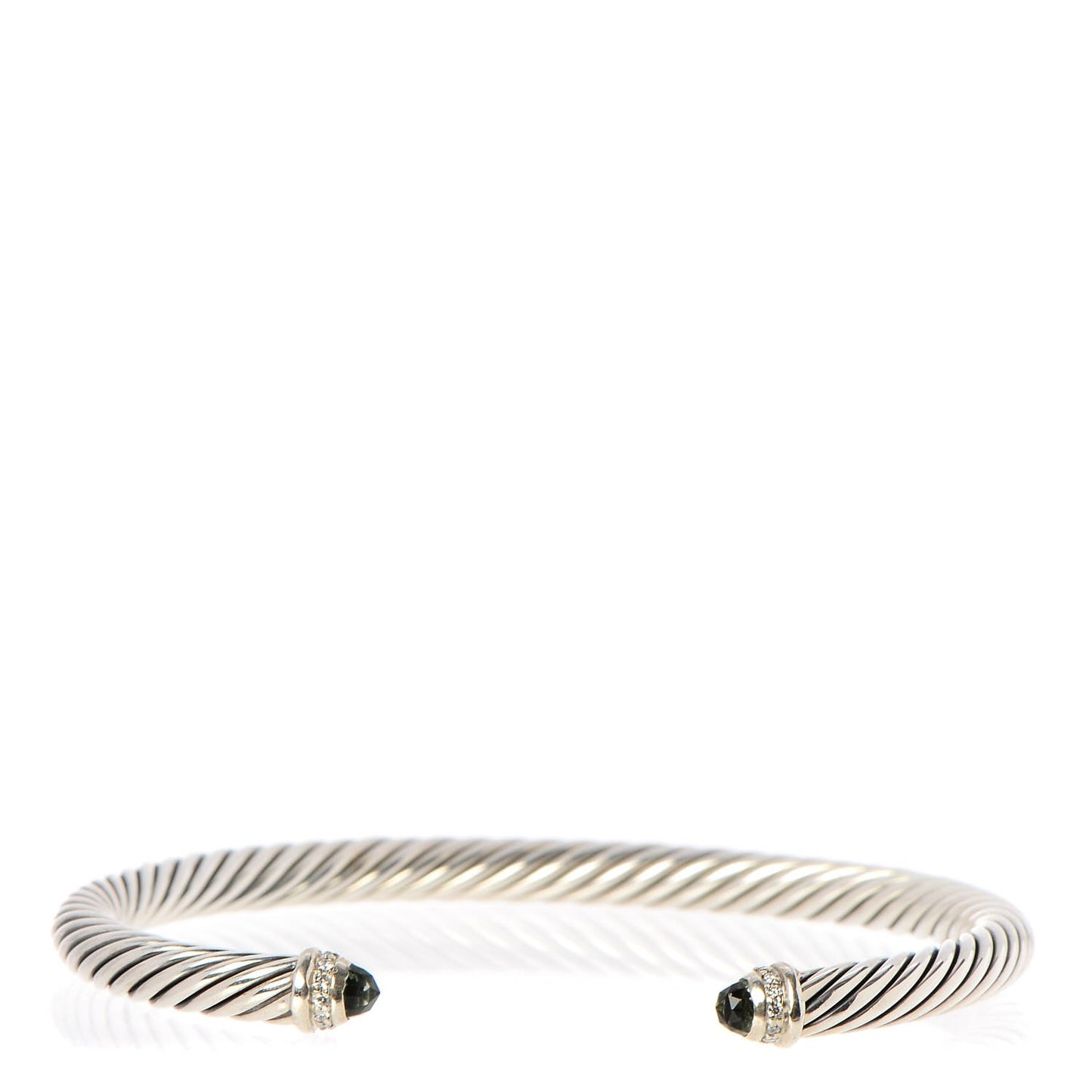 Sterling Silver Diamond Peridot 5mm Cable Classics Bracelet