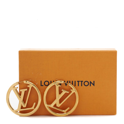 Louis Vuitton Metal Louise Hoop Earrings Gold 5 of 5