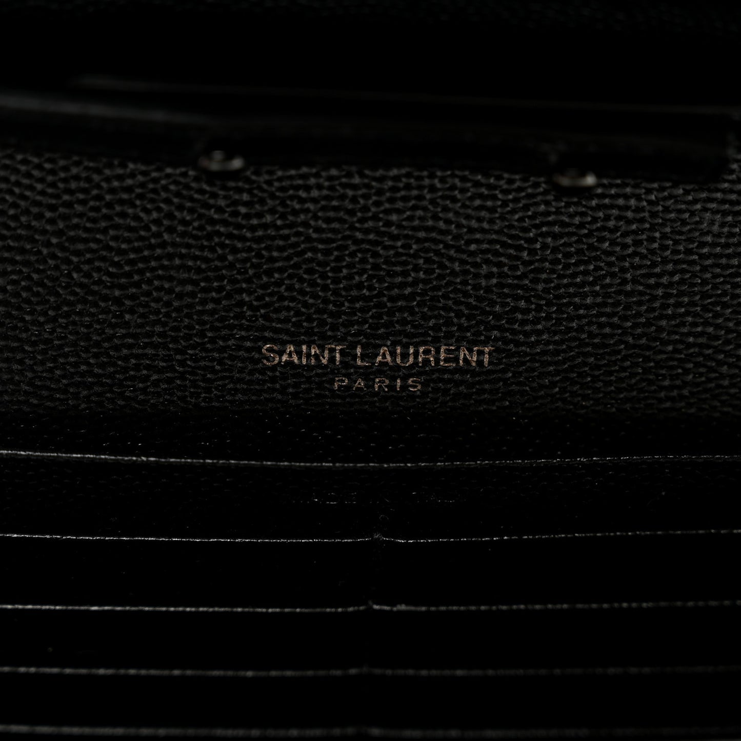Grain De Poudre Matelasse Chevron Monogram Monochrome Chain Wallet Black