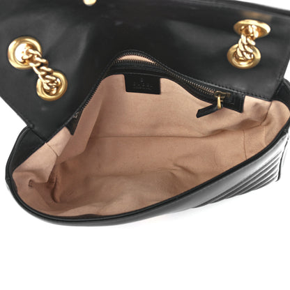 Gucci Calfskin Matelasse Small GG Marmont Shoulder Bag Black 5 of 12