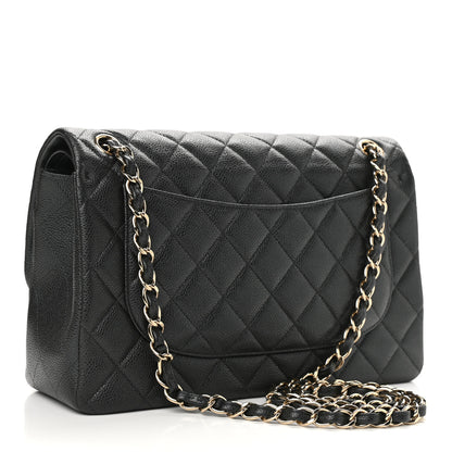 Chanel Caviar Quilted Jumbo Double Flap Dark Grey 3 of 12