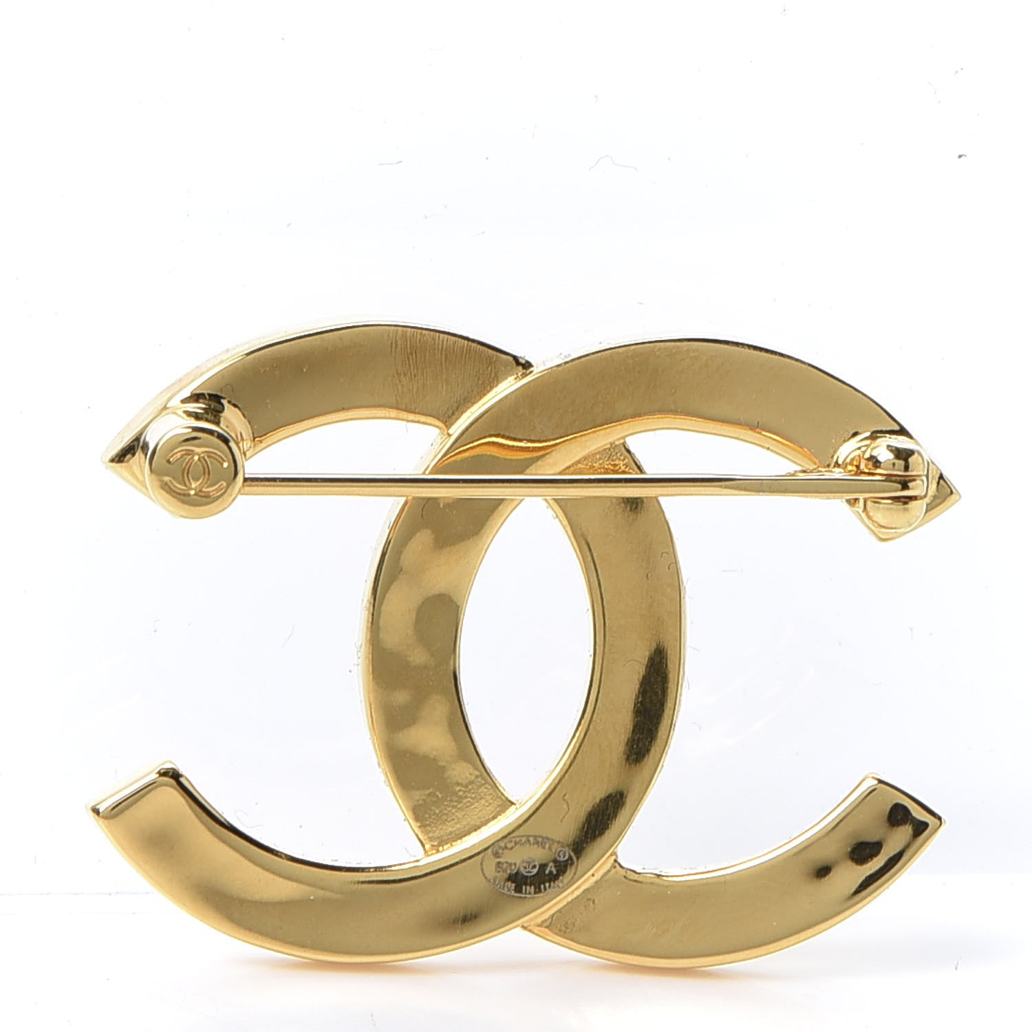 Chanel Metal Paris Button CC Brooch Gold 2 of 4